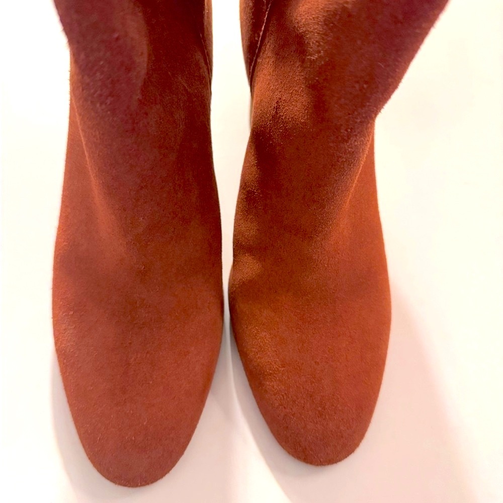 CHARLES BY CHARLES DAVID Womens Red Ruched Barrie Leather Booties - Picture 10 of 13